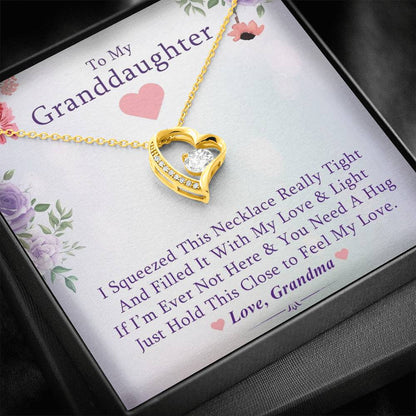 To My Grand Daughter - If I'm Ever Not Here | Artisan Crafted 14k Gold Forever Love Heart Necklace