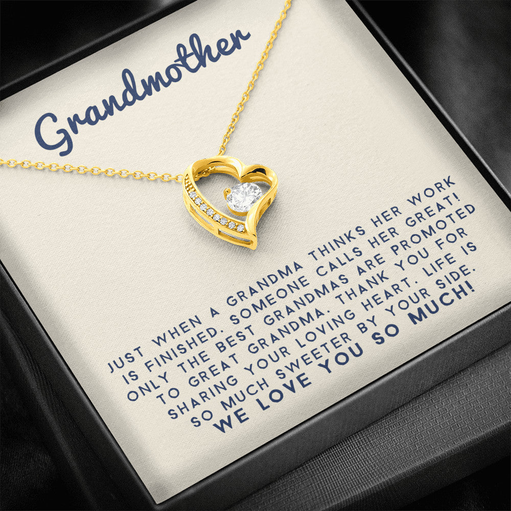Grand Mother - Life Is So Much Sweeter By Your Side |  Stunning 14k Gold Forever Love Heart Necklace