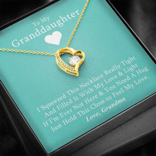 To My Grand Daughter - If I'm Ever Not Here |  Artisan Crafted 14k Gold Heart Family Necklace