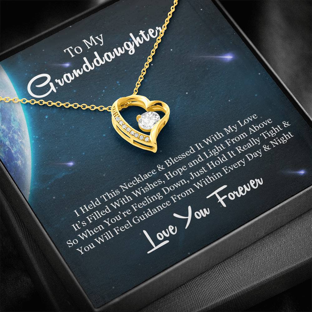 To My Grand Daughter - When You Are Feeling Low | Stunning 14k Gold Forever Love Heart Necklace
