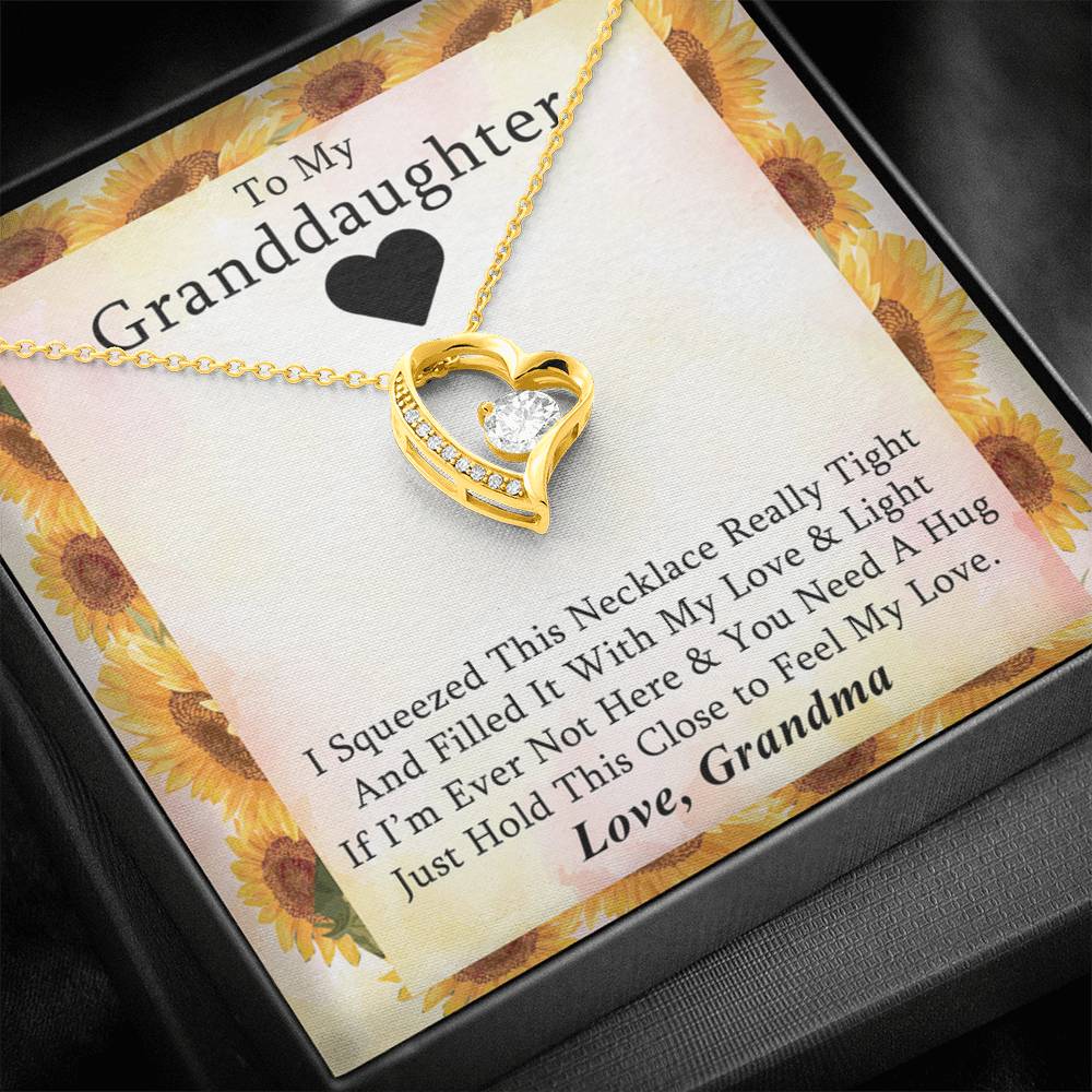 To My Grand Daughter - If I'm Ever Not Here (Love, Grandma) | Stunning 14k Gold Forever Love Heart Necklace