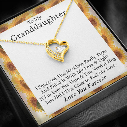 To My Grand Daughter - If I'm Ever Not Here | Stunning 14k Gold Forever Love Heart Necklace