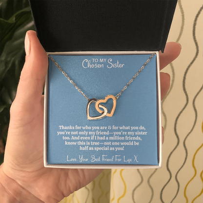 No Friend As Special As You - Best Friend Necklace | Chosen Sister | Interlocking Hearts Unbreakable Bond Necklace and Gift Box