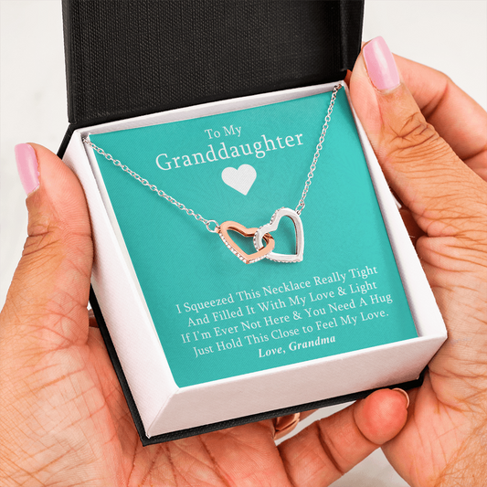 To My Grand Daughter - If Ever I'm Not Here | Interlocked Family Hearts Necklace
