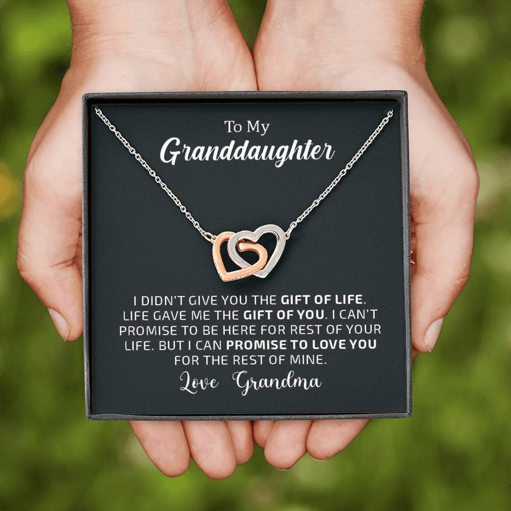To My Grand Daughter - The Gift Of You (Love, Grandma) | Beautiful 14k Gold Forever Family Locked Hearts