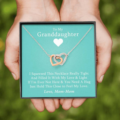 To My Grand Daughter - If I'm Ever Not Here (Love, Mom-Mom) | Beautiful 14k Gold Forever Family Locked Hearts