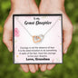 To My Grand Daughter - Have Courage To Live Your Dreams (Love, Grandma) | Beautiful 14k Gold Forever Family Locked Hearts