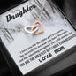 To My Daughter - You Are The Greatest Gift (Love, Mom)| Beautiful 14k Gold Forever Family Locked Hearts