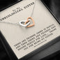 To My Unbiological Sister - Family For Life | Interlocking Unbreakable Hearts Steel Necklace