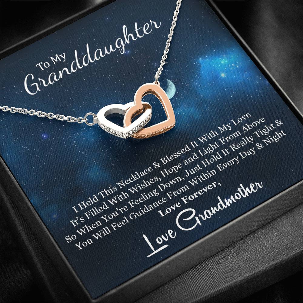 To My Grand Daughter - When You Are Feeling Down (Love, Grandmother) | Beautiful 14k Gold Forever Family Locked Hearts