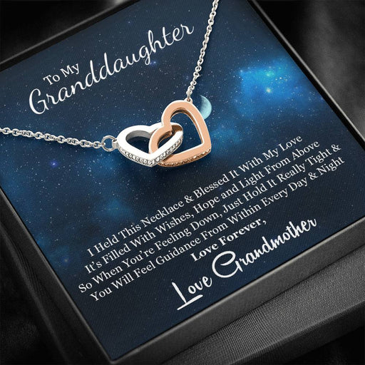 To My Grand Daughter - When You Are Feeling Down (Love, Grandmother) | Beautiful 14k Gold Forever Family Locked Hearts Standard Box