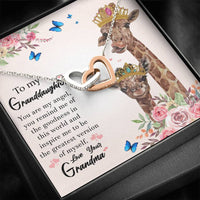To My Grand Daughter - You Are My Angel (Love, Your Grandma) | Beautiful 14k Gold Forever Family Locked Hearts