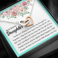 Best Bonus Daughter - Fate Has Brought Us Together | Beautiful 14k Gold Forever Family Locked Hearts