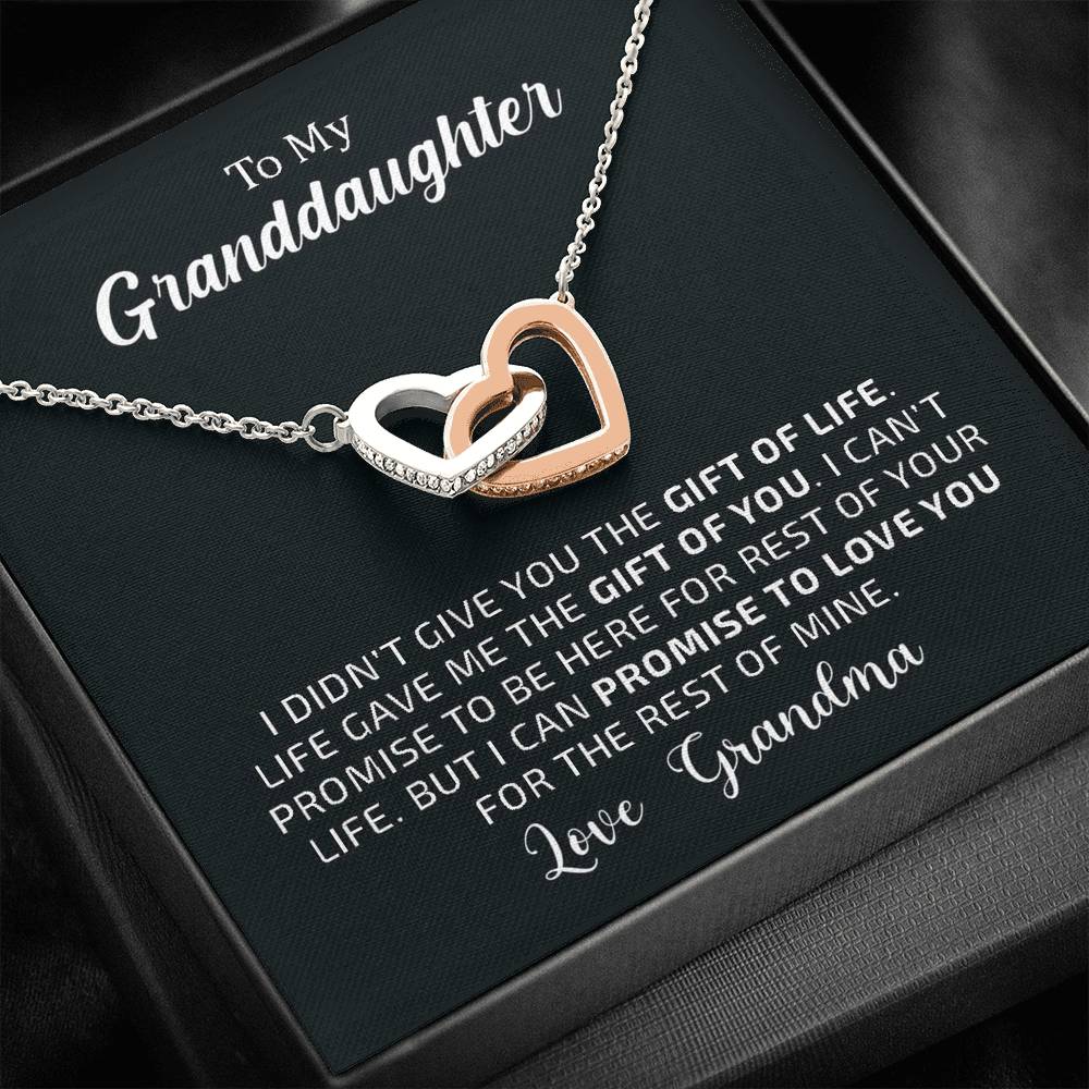 To My Grand Daughter - The Gift Of You (Love, Grandma) | Beautiful 14k Gold Forever Family Locked Hearts