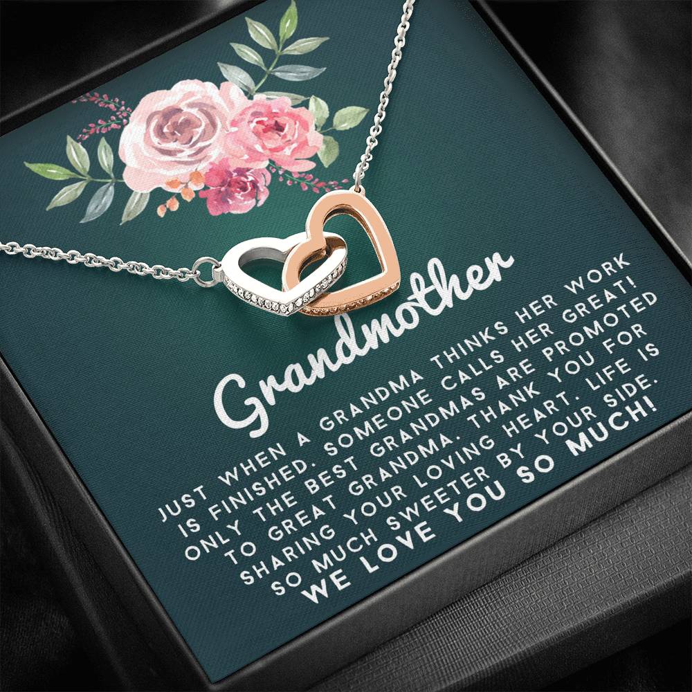 Grand Mother - Sweeter By Your Side | Beautiful 14k Gold Forever Family Locked Hearts