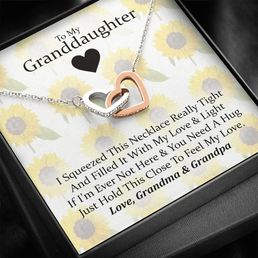 To My Grand Daughter - If I'm Ever Not Here (Love, Grandma & Grandpa) | Beautiful 14k Gold Forever Family Locked Hearts