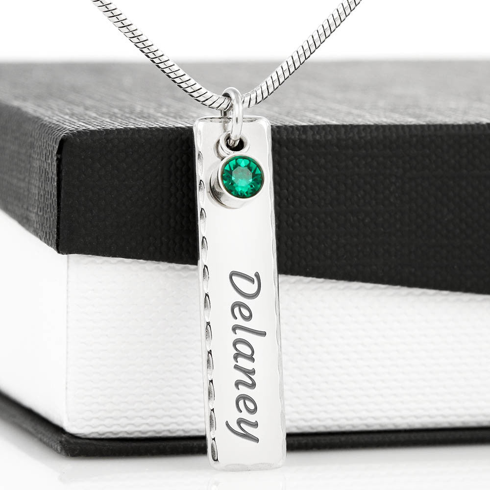 To My Daughter - I Will Always Be There For You | Personalized Birthstone and Text Necklace With Giftcard