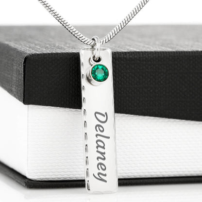 To My Daughter - I Will Always Be There For You | Personalized Birthstone and Text Necklace With Giftcard