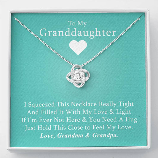 To My Grand Daughter (Love Grandpa/Grandma) | Artisan Crafted 14k Gold Family Knot Necklace