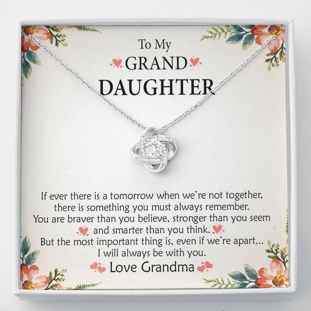 To My Grand Daughter - When We're Not Together (Love, Grandma) | Artisan Crafted 14k Gold Family Knot Necklace