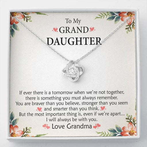 To My Grand Daughter - When We're Not Together (Love, Grandma) | Artisan Crafted 14k Gold Family Knot Necklace Standard Box