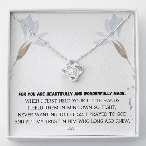 For You Are Beautifully And Wonderfully Made | Stunning Artisan Crafted 14k Gold Family Knot Necklace Standard Box