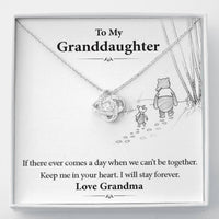 To My Grand Daughter - When We Can't Be Together (Love, Grandma) | Artisan Crafted 14k White Gold Family Knot Necklace