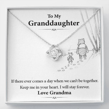 To My Grand Daughter - When We Can't Be Together (Love, Grandma) | Artisan Crafted 14k White Gold Family Knot Necklace