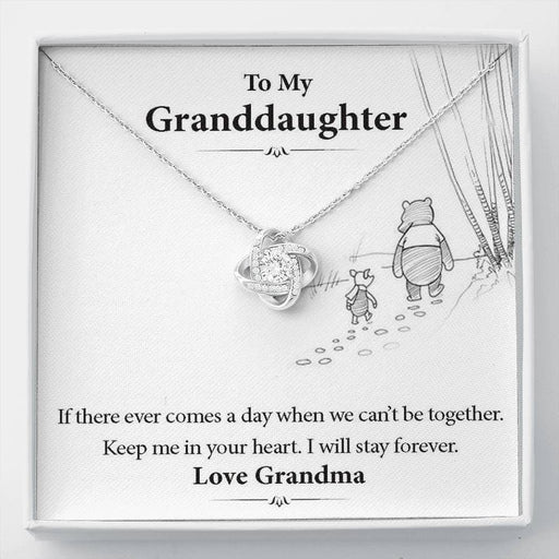 To My Grand Daughter - When We Can't Be Together (Love, Grandma) | Artisan Crafted 14k White Gold Family Knot Necklace Standard Box