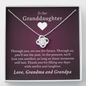Granddaughter - Past, Present, Future | 14k White Gold & Stainless Steel Necklace (From Grandma and Grandpa)