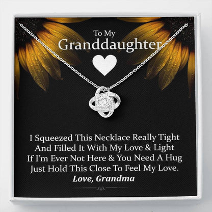 To My Grand Daughter- Just Hold This Close | Artisan Crafted 14k Brilliant Gold Family Knot Necklace