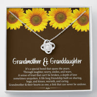 Grand Mother & Grand Daughter - Hearts As One | Artisan Crafted 14k Brilliant Gold Family Knot Necklace