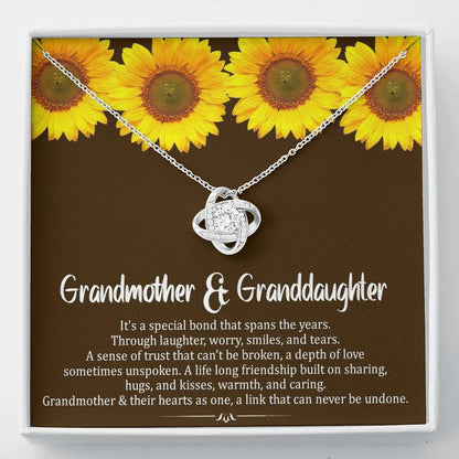 Grand Mother & Grand Daughter - Hearts As One | Artisan Crafted 14k Brilliant Gold Family Knot Necklace