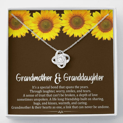 Grand Mother & Grand Daughter - Hearts As One | Artisan Crafted 14k Brilliant Gold Family Knot Necklace Standard Box