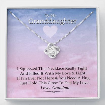 To My Grand Daughter - If I'm Not Here (Love Grandpa) | Artisan Crafted 14k Brilliant Gold Family Knot Necklace