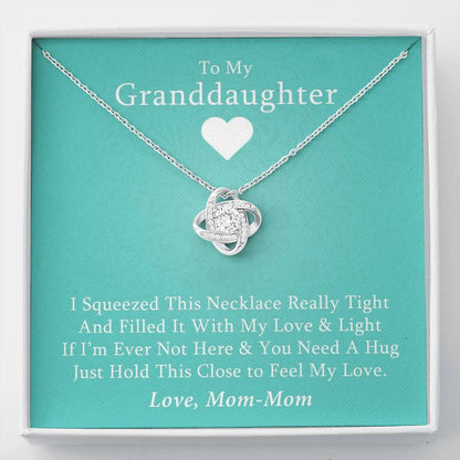 To My Grand Daughter - If I'm Ever Not Here (Love Mom-Mom) | Artisan Crafted 14k Brilliant Gold Family Knot Necklace