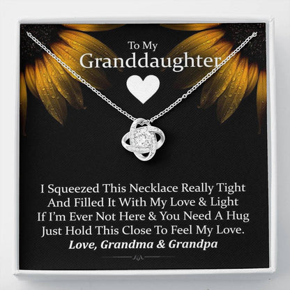 To My Grand Daughter (Love Grandma & Grandpa) | Handcrafted 14k Stunning Gold Family Knot Necklace