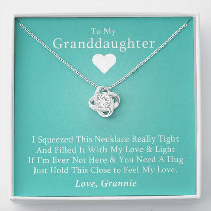 To My Grand Daughter - If I'm Ever Not Here (Love Grannie) | Artisan Crafted 14k Brilliant Gold Family Knot Necklace