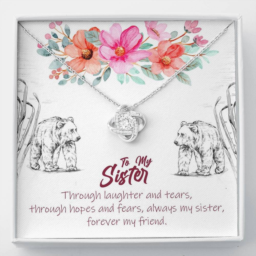To My Sister - Forever My Friend | Artisan Crafted 14k Gold Family Knot Necklace