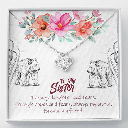 To My Sister - Forever My Friend | Artisan Crafted 14k Gold Family Knot Necklace