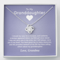 To My Granddaughter - Carry Me in Your Heart | 14k White Gold Knot Necklace