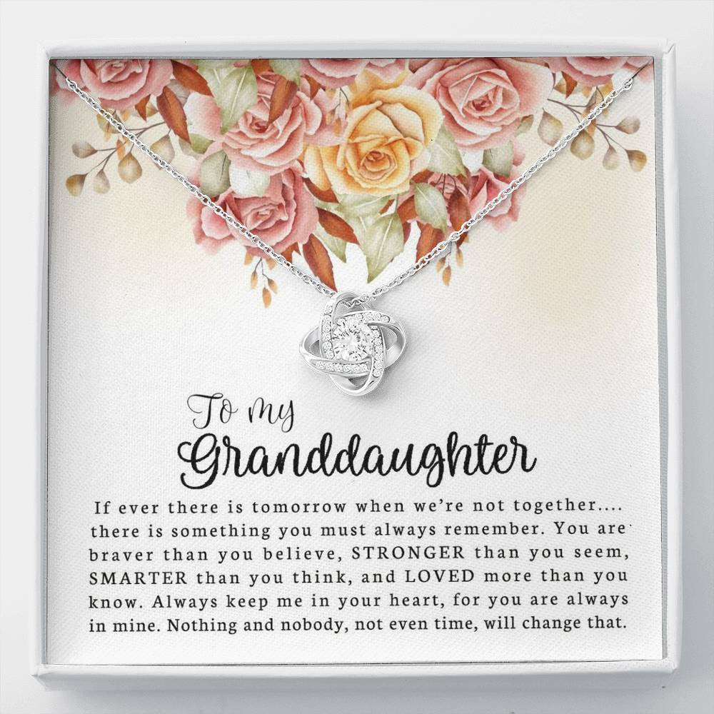 To My Grand Daughter - Braver Than You Believe | Artisan 14k Gold Family Knot Necklace & Message Card