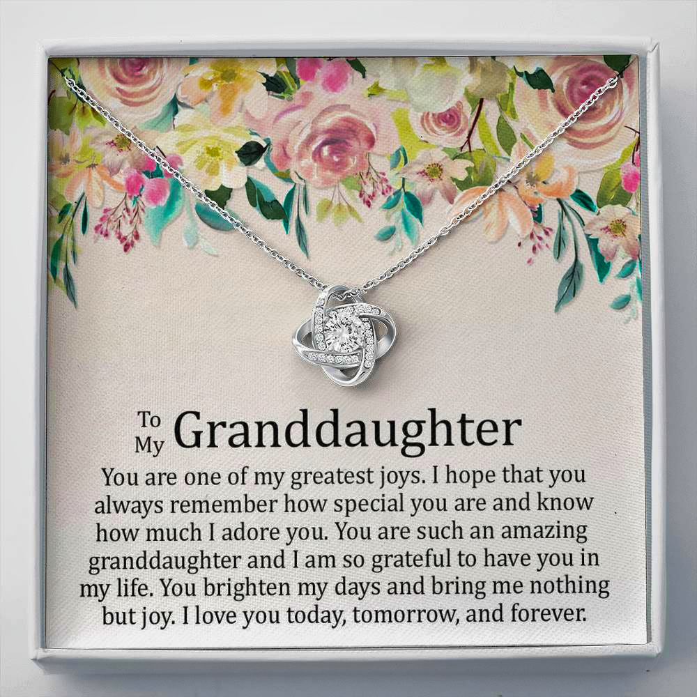 To My Grand Daughter - One Of My Greatest Joys | Artisan Crafted 14k Gold Family Knot Necklace