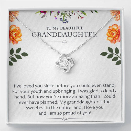 To My Grand Daughter - I Am So Proud of You | Handcrafted Artisan 14k Brilliant Gold Family Knot Necklace Standard Box