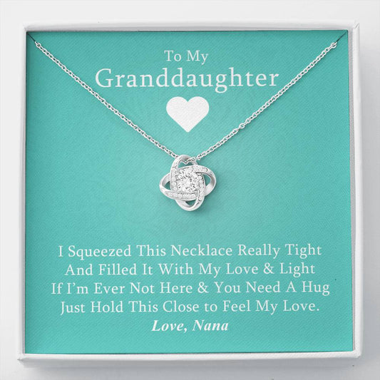 To My Grand Daughter (Love, Nana) - If Ever I'm Not Here | Handcrafted 14k White Gold Family Knot Necklace