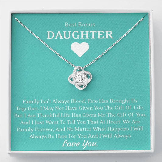 Best Bonus Daughter - Fate Has Brought Us Together | Stunning Artisan Crafted 14k Gold Family Knot Necklace