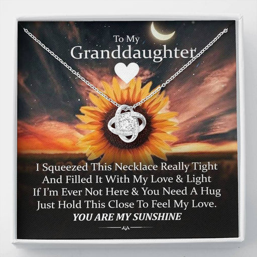 To My Grand Daughter - You Are My Sunshine | Handcrafted Artisan 14k Brilliant Gold Family Knot Necklace Standard Box