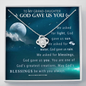 To My Grand Daughter - God Gave Us You (Moon and Stars) | 14k Gold Artisan Crafted Family Knot Necklace