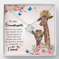 To My Grand Daughter - You Are My Angel | Artisan Crafted 14k Brilliant Gold Family Knot Necklace