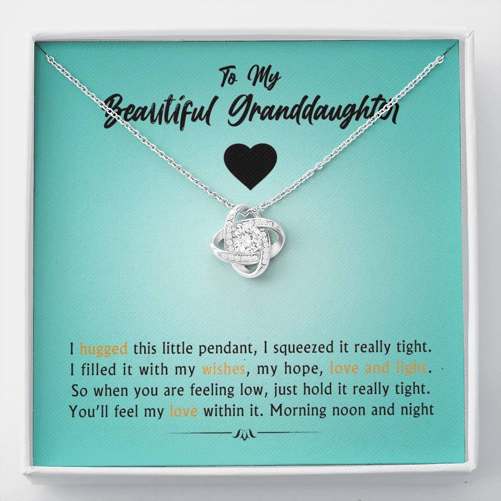 To My Beautiful Grand Daughter - When You Are Feeling Low | Artisan Crafted 14k Brilliant Gold Family Knot Necklace